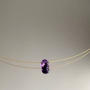 Faceted Genuine Amethyst Necklace